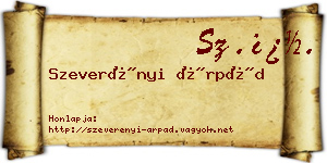 Szeverényi Árpád névjegykártya